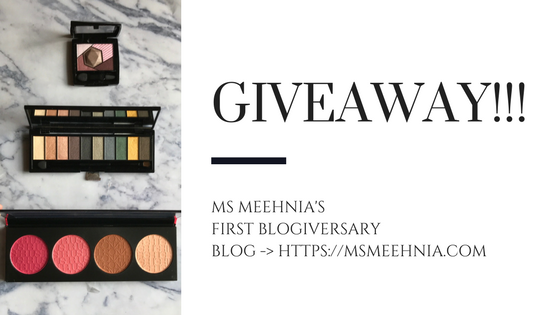 Giveaway on 1st blogiversary Ms Meehnia